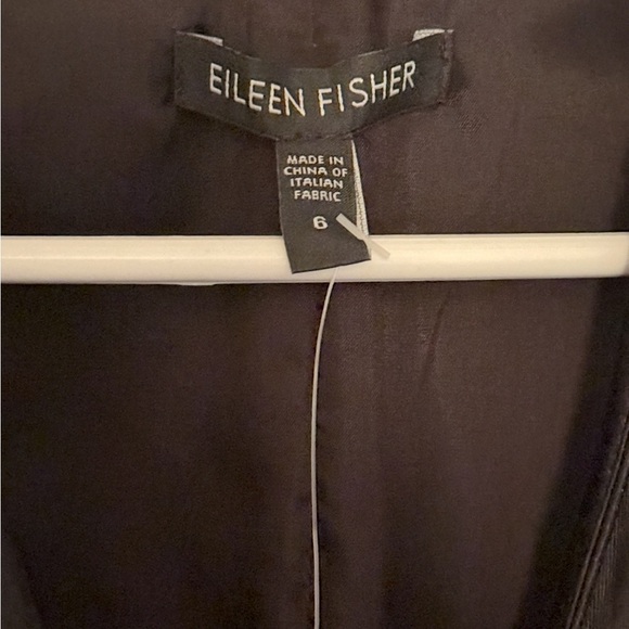 NWT Eileen Fisher Black Steel Satin V-Neck Sleeveless Front Tie Dress Size 6 - Picture 8 of 8